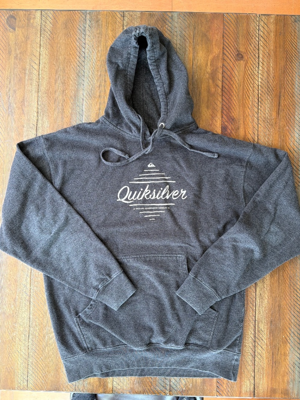 Men’s Quiksilver Sweatshirt Hoodie Gray Graphic Top Large